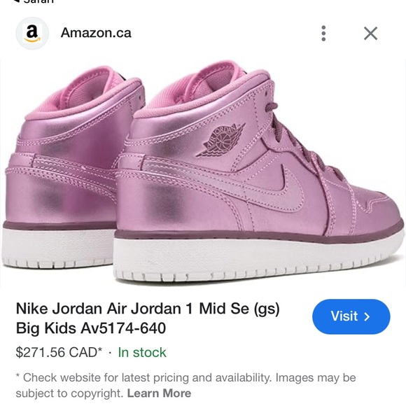 Nike Air Jordan 1 Mid Pink Sneakers - Picture 10 of 10